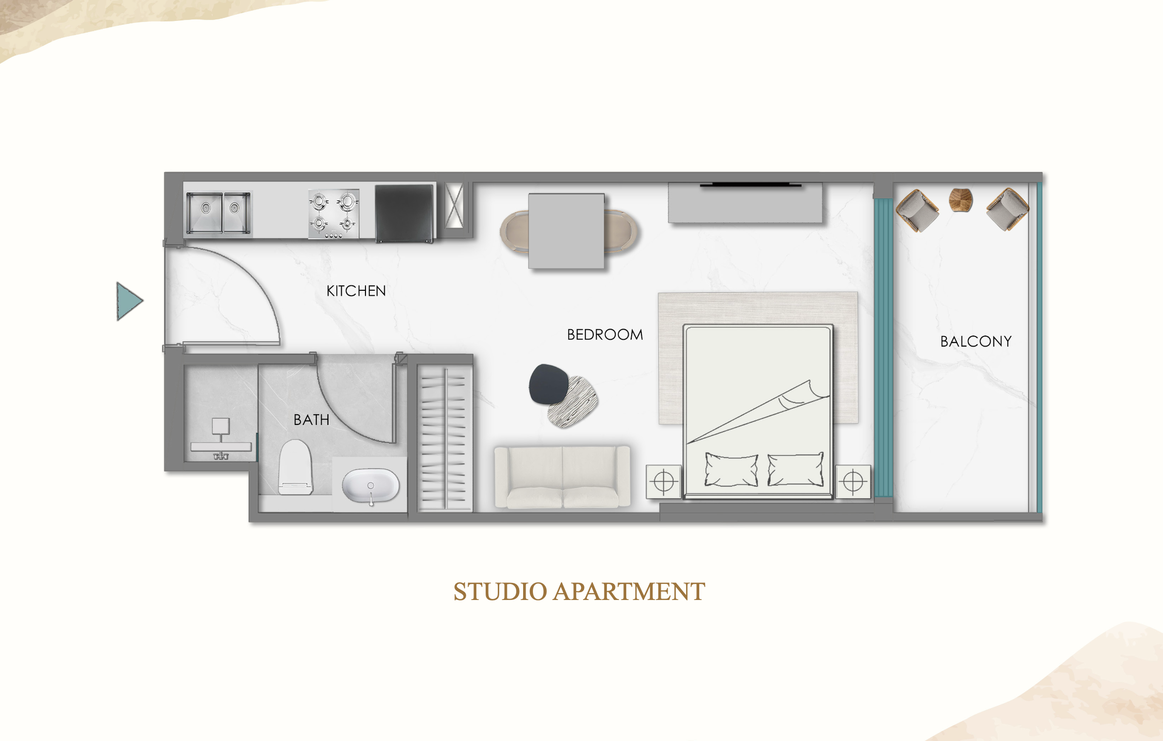 Studio Apartment floor plan