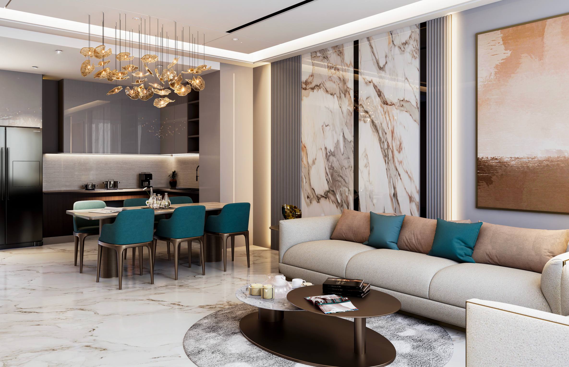 Modern living room interior at SAMANA Hills South